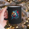 Kawaii Shark Reads Book Reading Library Book Bookworm Graphic Print Coffee Mug