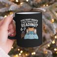 Orange Cat Reading Book 67 Six Seven Meme Graphic Print Coffee Mug