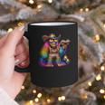 Rainbow Pride Bigfoot Reading Book With Heart Glasses Graphic Print Coffee Mug