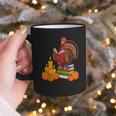 Turkey Reading Books Fall Thanksgiving Teacher Book Graphic Print Coffee Mug