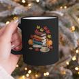 Vintage Books Tea Lovers Fall Autumn Leaves And Pumpkins Graphic Print Coffee Mug