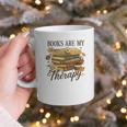 Books Are My Therapy Vintage Book Lover Daisy Art Graphic Print Coffee Mug