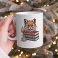 Cute Nerdy Fox Read Books Be Kind Stay Weird Book Club Premium Tri-Blend Graphic Print Coffee Mug