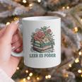 Leer ES Poder Cute Floral Spanish Teacher Book Reading Graphic Print Coffee Mug
