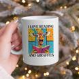 Love Reading And Giraffes Cute Giraffe Reading Book Lovers Graphic Print Coffee Mug Love Reading And Giraffes Cute Giraffe Reading Book Lovers Graphic Print Coffee Mug