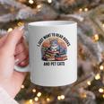 Retro I Just Want To Read Books And Pet Cats Cat Graphic Print Coffee Mug