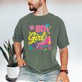 80's Girl Roller Skates Skating Eighties 1980s Nostalgia Men's Comfort Colors T-Shirt Moss