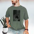 American Flag USA Patriot Boxer Dog Dad Men's Comfort Colors T-Shirt Moss