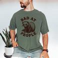 Bad At People Ferret Introvert Saying Slogan Tee Men's Comfort Colors T-Shirt Moss