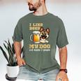 I Like Beer My Dog And Maybe 2 People Introvert Pun Men's Comfort Colors T-Shirt Moss