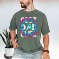 Best Dad Ever Colorful Tie Dye Fathers Day Men's Comfort Colors T-Shirt Moss