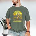 Bigfoot Outdoor Hiking Dad Joke Im Outstanding Sasquatch Men's Comfort Colors T-Shirt Moss