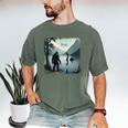 Bigfoot Sasquatch & Loch Ness Monster Introvert Bruh Men's Comfort Colors T-Shirt Moss