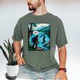 Bigfoot Sasquatch Loch Ness Monster Introvert Bruh Men's Comfort Colors T-Shirt Moss