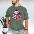 All Booked For Valentine's Teacher Coquette Bow Coffee Book Men's Comfort Colors T-Shirt Moss All Booked For Valentine's Teacher Coquette Bow Coffee Book Men's Comfort Colors T-Shirt Moss
