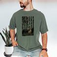 Camo Deer American Flag Graphic Hunting Men Dad Boys Men's Comfort Colors T-Shirt Moss