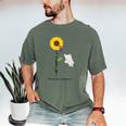 Caring Memory Elephant Sunflower Alzheimer Men's Comfort Colors T-Shirt Moss