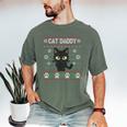 Cat Daddy Ugly Christmas Sweater Pajama Kitty Cat Lover Xmas Men's Comfort Colors T-Shirt Moss