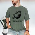 Cat Father I Am But Skin And Bones Cat Dad Meme Humor Men's Comfort Colors T-Shirt Moss