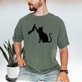 Cat Lover Cat Mom Cat Dad Men Women & Kids Cute Cat Men's Comfort Colors T-Shirt Moss