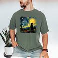 Cat Starry Night Van Gogh Cat For Cat Lover Cat Mom Cat Dad Men's Comfort Colors T-Shirt Moss Cat Starry Night Van Gogh Cat For Cat Lover Cat Mom Cat Dad Men's Comfort Colors T-Shirt Moss