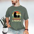 Cats Coffee & 3 People Tee Cute Font Introvert Humor Men's Comfort Colors T-Shirt Moss Cats Coffee & 3 People Tee Cute Font Introvert Humor Men's Comfort Colors T-Shirt Moss