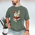 Chicken Books Back To School First Day Of School Boys Girls Men's Comfort Colors T-Shirt Moss Chicken Books Back To School First Day Of School Boys Girls Men's Comfort Colors T-Shirt Moss