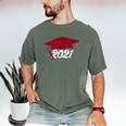 Class Of 2021 Burgundy Regalia Graduation Men's Comfort Colors T-Shirt Moss