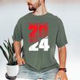 Class Of 2024 High School Senior Graduation Red Sports Style Men's Comfort Colors T-Shirt Moss