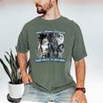 Cool Alpha Wolf Meme Don't Worry Kitten Daddy's Here Men's Comfort Colors T-Shirt Moss