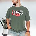 Cow Mom Or Dad Birthday Farm Birthday Party Men's Comfort Colors T-Shirt Moss Cow Mom Or Dad Birthday Farm Birthday Party Men's Comfort Colors T-Shirt Moss