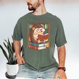 Cute Hedgehog Book Nerd Men's Comfort Colors T-Shirt Moss