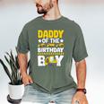 Dad Of The Birthday Boy Construction Theme Party Matching Men's Comfort Colors T-Shirt Moss