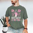 Dad Of The Birthday Cowgirl Pink Disco Rodeo Western Men's Comfort Colors T-Shirt Moss
