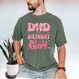 Dad Of The Birthday Girl Family Pink Coquette Bow Men's Comfort Colors T-Shirt Moss