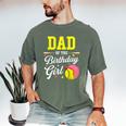 Dad Of The Birthday Girl Softball Player Theme B-Day Daddy Men's Comfort Colors T-Shirt Moss