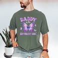 Dad Of The Birthday Girl Tie Dye Butterfly Birthday Family Men's Comfort Colors T-Shirt Moss
