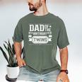Dad Of The Birthday Twins Cute Twin Celebrate Father Daddy Men's Comfort Colors T-Shirt Moss