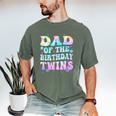 Dad Of The Birthday Twins Girls Kids Party Retro Bday Men's Comfort Colors T-Shirt Moss