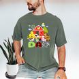 Dad Farm Animal Birthday Family Matching Party Men's Comfort Colors T-Shirt Moss