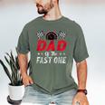 Dad Of The Fast One 1st Birthday Racing Car Family Men's Comfort Colors T-Shirt Moss