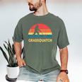 Dad Lawn Mowing Grassquatch Bigfoot Mower Garden Men's Comfort Colors T-Shirt Moss