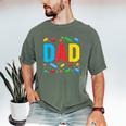 Dad Master Builder Building Bricks Blocks Family Fathers Day Men's Comfort Colors T-Shirt Moss
