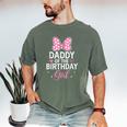 Daddy Of The Birthday Girl Pink Bow Birthday Family Matching Men's Comfort Colors T-Shirt Moss