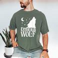 Daddy Wolf Matching Family Tribe Wolves Moon Men's Comfort Colors T-Shirt Moss Daddy Wolf Matching Family Tribe Wolves Moon Men's Comfort Colors T-Shirt Moss