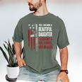 Daughter Gun Shovel Alibi Mom Dad Guns Joke -ON Back Men's Comfort Colors T-Shirt Moss