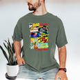 DC Comics Father's Day Justice League Dad Attributes Men's Comfort Colors T-Shirt Moss