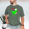 Dinosaur Rawr Diploma Grad Graduate Graduation Men's Comfort Colors T-Shirt Moss