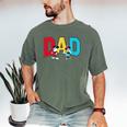 Disney Mickey And Friends Mickey Minnie Dad Collegiate Logo Men's Comfort Colors T-Shirt Moss