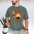 Disney And Pixar’s Elemental Proud Dad Of a Fiery Daughter Men's Comfort Colors T-Shirt Moss